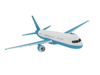 Airplane isolated on a white background. 3D rendering