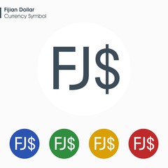 Fijian dollar sign icon.Money symbol. Vector illustration.