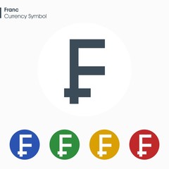 Franc sign icon.Money symbol. Vector illustration.