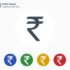 Indian Rupee sign icon.Money symbol. Vector illustration.