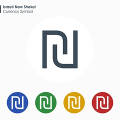 Israeli New Shekel sign icon.Money symbol. Vector illustration.