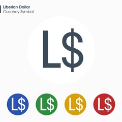 Liberian Dollar sign icon.Money symbol. Vector illustration.