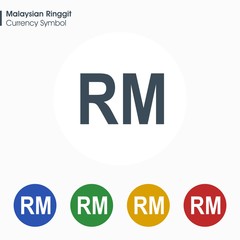 Malaysian Ringgit sign icon.Money symbol. Vector illustration.