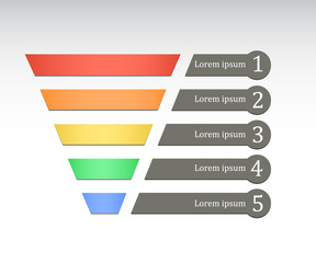 Rainbow color marketing funnel vector illustration