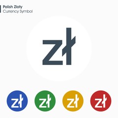 Polish Zloty sign icon.Money symbol. Vector illustration.