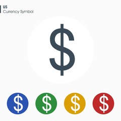 US dollar sign icon.Money symbol. Vector illustration.