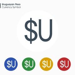 Uruguayan peso sign icon.Money symbol. Vector illustration.