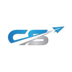 CS initial letter logo origami paper plane