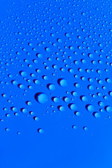Blue abstract background, water drops