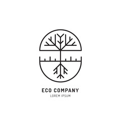 Vector abstract green tree eco logo design templates outline vector isolated on white background