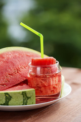 Summer fruit still life, natural watermelon freshness