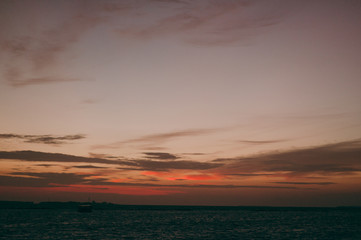 Beautiful white beach with palm trees in the Maldives
