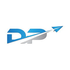 Fototapeta premium DP initial letter logo origami paper plane