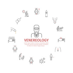 Venereal diseases line icon