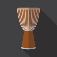 Djembe drum. Flat icon.