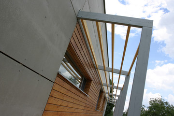 House with a modern wooden terrace