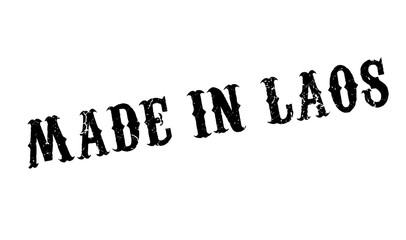 Made In Laos rubber stamp. Grunge design with dust scratches. Effects can be easily removed for a clean, crisp look. Color is easily changed.