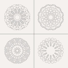 Vector Circular Ornaments Set