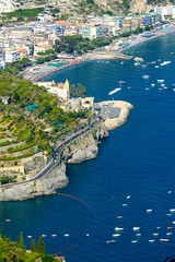 Panoramic view of Amalfitan coast, Maiori