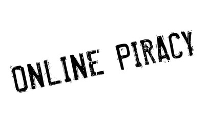 Online Piracy rubber stamp. Grunge design with dust scratches. Effects can be easily removed for a clean, crisp look. Color is easily changed.