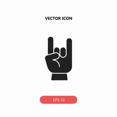 rock and roll hand vector icon