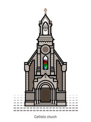 Catholic church illustration