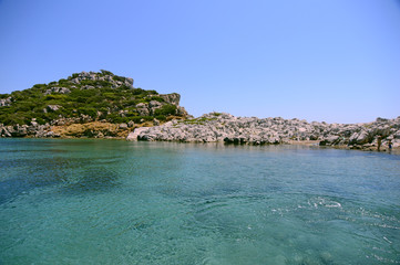 Beautiful Turquoise Cove and Clear Water Near Datca, in Mugla, Turkey