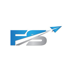 Naklejka premium FS initial letter logo origami paper plane