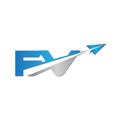 FV initial letter logo origami paper plane