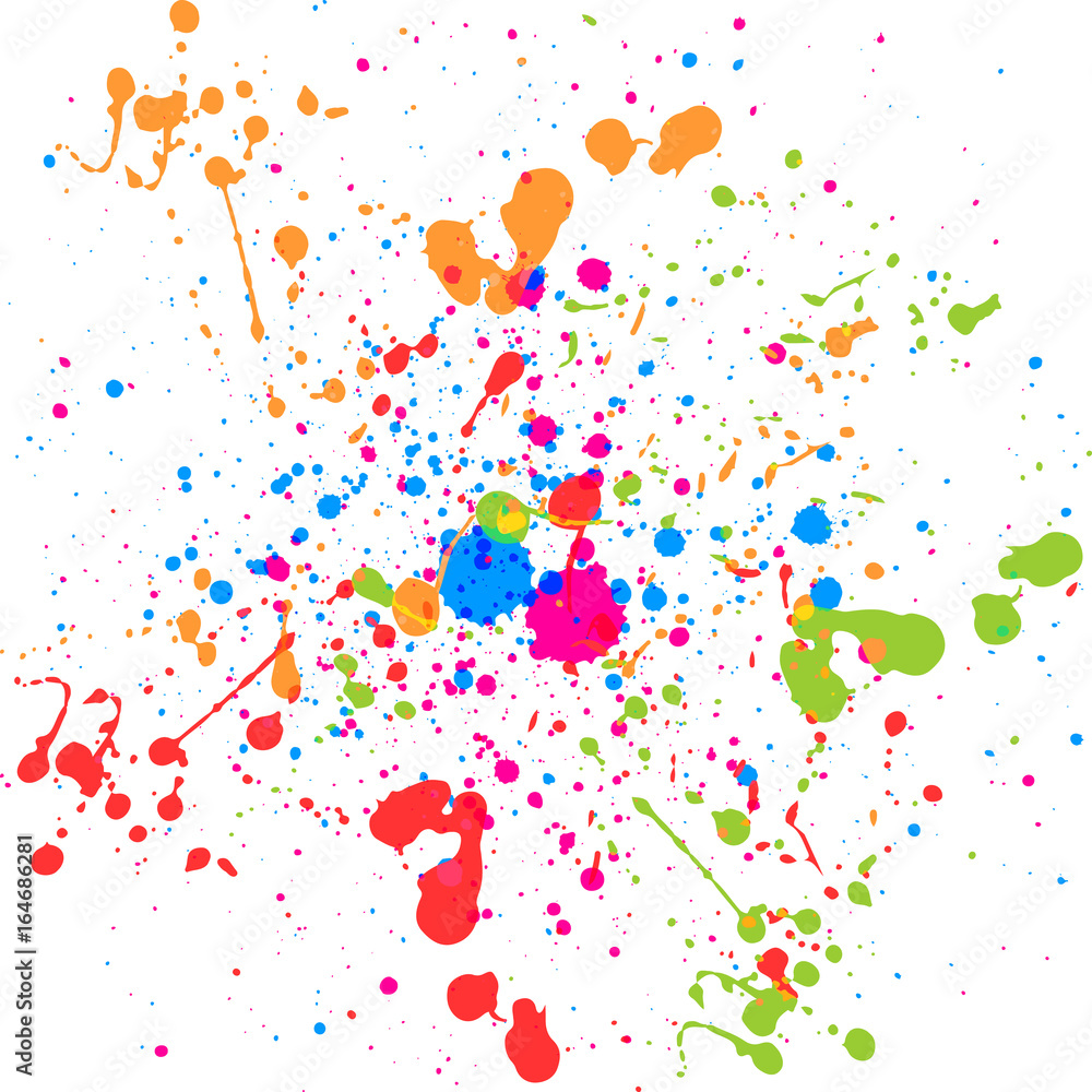 Poster abstract splatter multi color background. illustration vector design