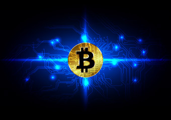 abstract bitcoin digital currency background, futuristic digital money, vector illustration design