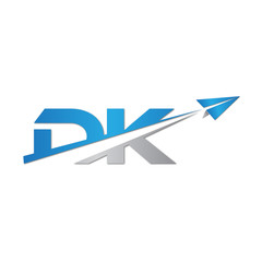 DK initial letter logo origami paper plane