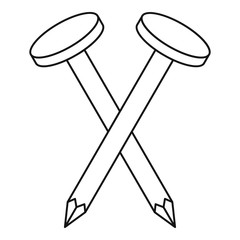 Nail icon, outline style