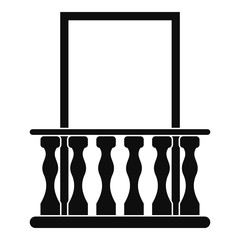 Arch with balcony icon, simple style