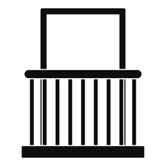 Window with small fence icon, simple style