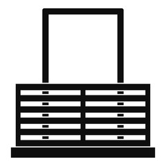 Door with fence icon, simple style