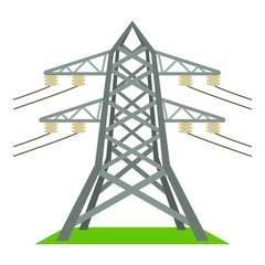 Electric tower icon, cartoon style