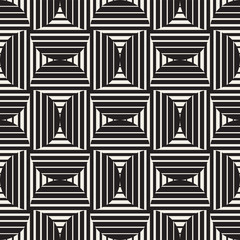 Vector Seamless Rounded Lines Pattern. Abstract Geometric Background Design. Circular Geometric Tiling Lattice