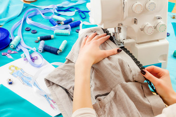 Fototapeta premium Sewing concept. Dressmaker