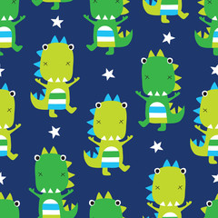 seamless dinosaur pattern vector illustration - 164690616