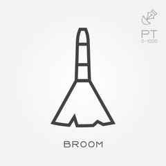 Line icon broom
