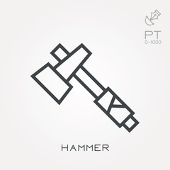 Line icon hammer
