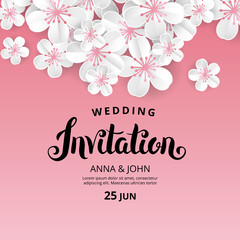 White flowers Invitation