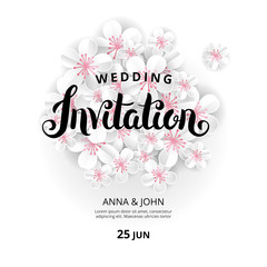 White flowers Invitation
