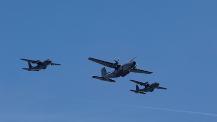 Military aircrafts in formation