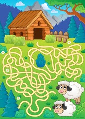 Obraz na płótnie Canvas Maze 30 with sheep theme