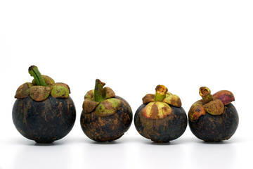 mangosteen on white background isolate
