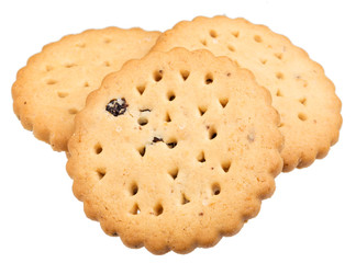 Traditional fruit biscuit with raisins