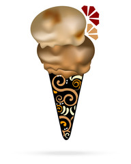 ice cream with tribal cone