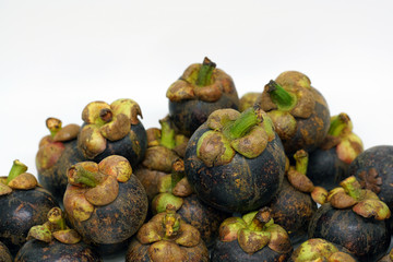 mangosteen on white background isolate